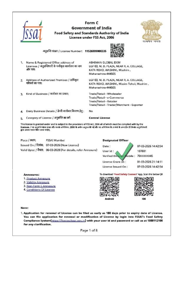 Fssai Front Page Pdf 622x1024